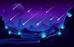 Meteor Shower In Atmosphere vector