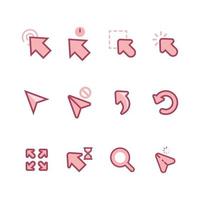 Set of Arrow Cursor Icon vector