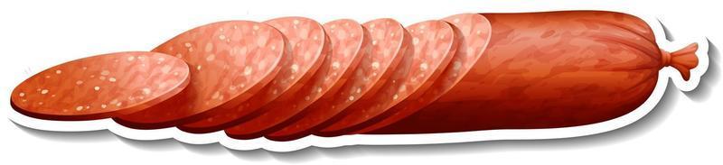 Salami sausage sticker on white background vector