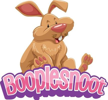 Booplesnoot font design with a cute rabbit cartoon character