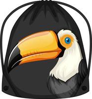 Drawstring backpack with toucan pattern vector