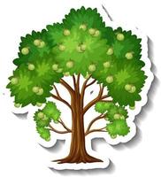 Guava tree sticker on white background vector