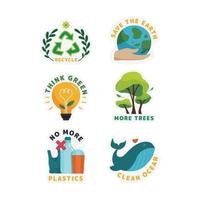 No Plastic Campaign Sticker vector