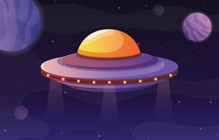 Flying UFO Background vector