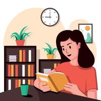 Girl Reading Book Concept