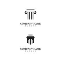 pilar antiguo columnas roma griega atenas edificio histórico diseño de logotipo vector