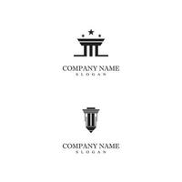 Ancient Pillar Columns Greek Rome Athens Historical Building logo design vector