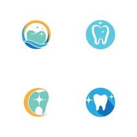 Dientes dentales dentista odontología dental con diseño de logotipo de estrellas vector