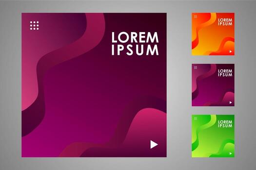 New set of editable minimal banner templates. Suitable for social media posts and web or internet ads. Vector illustration with photo college.