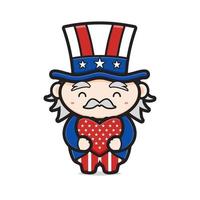 Old cartoon celebrating the USA independence day vector