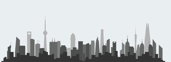 Abstract futuristic city sky with modern buildings vector wallpaper background.