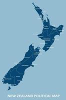 New Zealand political map divide by state colorful outline simplicity style. vector