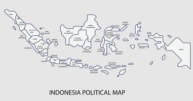 Indonesia political map divide by state colorful outline simplicity style. vector