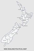 New Zealand political map divide by state colorful outline simplicity style. vector