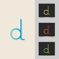 D letter logo professional abstract gradient design vector