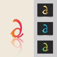 D letter logo professional abstract gradient design vector