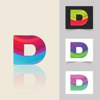 D letter logo professional abstract design vector