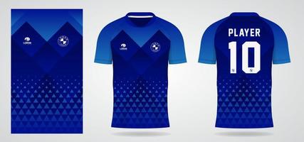 blue sports jersey template for team uniforms and Soccer t shirt design vector