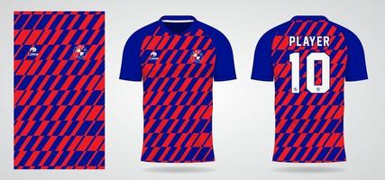 blue red sports jersey template for team uniforms and Soccer t shirt design