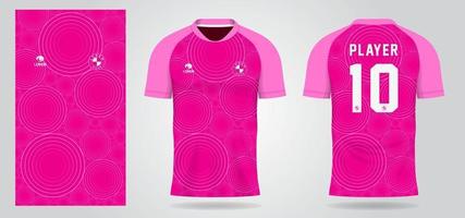 pink sports jersey template for team uniforms and Soccer t shirt design vector