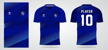 blue sports jersey template for team uniforms and Soccer t shirt design vector