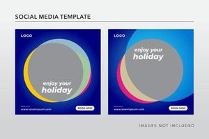 holiday social media post template vector