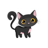 halloween lindo gato negro vector