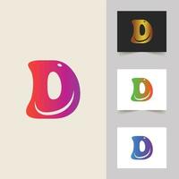 D letter logo professional abstract design vector