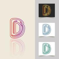 D letter logo professional abstract design vector