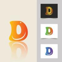 D letter logo professional abstract design vector