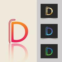 D letter logo professional abstract gradient design vector