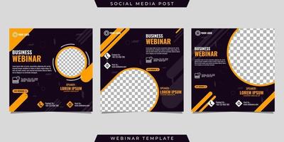 Creative design collection of social media story post templates on yellow and black gradient background vector