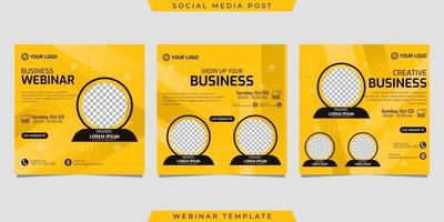 Creative design collection of social media story post templates on yellow gradient background vector