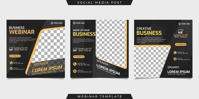 Creative design collection of social media story post templates on black and gray gradient background vector