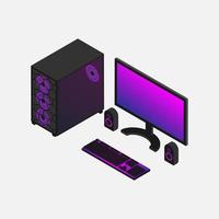 Purple computer gaming set vector