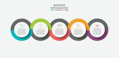 Business data visualization timeline infographic icons designed for abstract background template vector