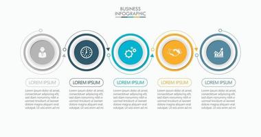 Business data visualization timeline infographic icons designed for abstract background template vector