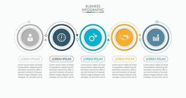 Business data visualization timeline infographic icons designed for abstract background template vector