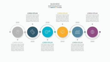 Business data visualization timeline infographic icons designed for abstract background template vector