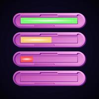 Game elements, fantasy rounded game bar with progress from blank to full. Suitable for 2d games action, rpg, and etc. vector Illustration