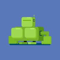 Kong Cartoon robot character in flat style vector Illustration