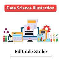 ilustración de ciencia de datos vector