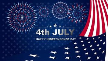 4th July and happy independence day vector background