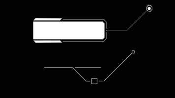 hud callout elementi tecnologia digitale movimento in bianco e nero video