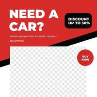 Automotive auto care car sales promotion social media template red urban style vector