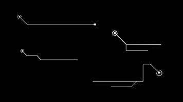 elementos de llamada de hud tecnología digital movimiento en blanco y negro video