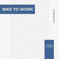 Mountain bike helth life discount poster social media template blue simple minimalist style vector