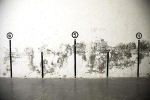 Numbers on a fronton, detail of Spanish sport in a town in Navarra, Spain photo