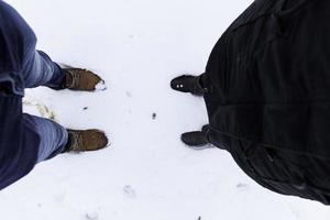 Footprints feet snow photo