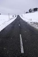 camino con nieve foto